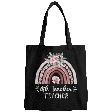 Discover 4th grade teacher floral rainbow back to school Bags