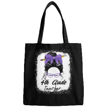 Discover 4th grade teacher messy bun back to school funny Bags