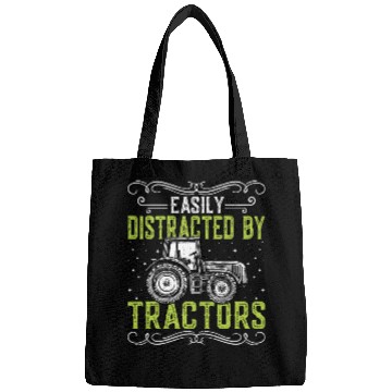 Discover Easily Distracted by Tractors Funny Tractor Lover Bags