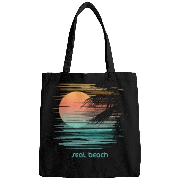 Discover Artistic Seal Beach California Palm Tree Vacation Bags