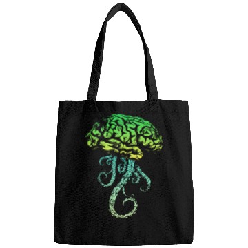 Discover Brain with Tentacles Green Bags