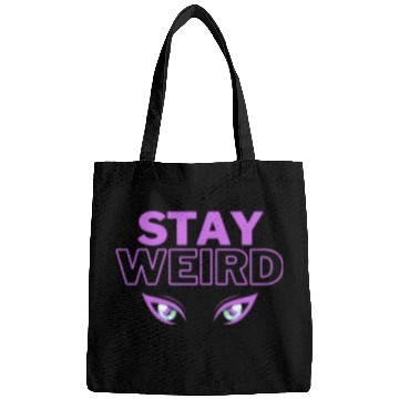 Discover stay weird purple eyes Bags