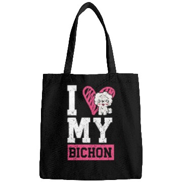 Discover I Love My Bichon Frise Curly Hair Pup Puppy Lover Bags