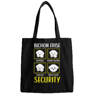 Discover Bichon Frise Security Curly Hair Pup Puppy Lover Bags