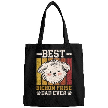 Discover Best Bichon Frise Dad Ever Curly Hair Pup Puppy Bags