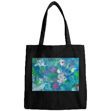 Discover Abstract Blue Teal Brushstrokes Painting Bags