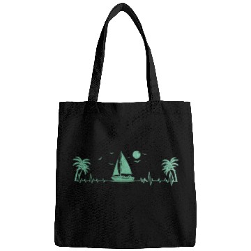 Discover Sailboat Heartbeat Sunset Men Ocean Bags