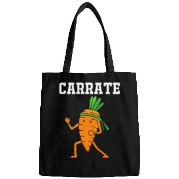 Discover Carrate Funny Vegan Carrot Doing Karate Bags