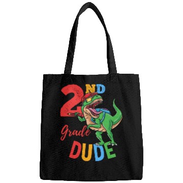 Discover 2nd Grade Dude T-Rex Dinosaur Back To School Boys Bags