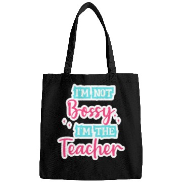 Discover I'm Not Bossy I'm the Teacher teal/pink fun school Bags