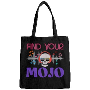 Discover Find Your Mojo Colorful Violet Pink Retro Font Bags