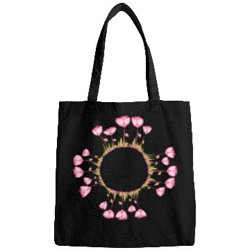 Discover circle nature flowers roses pink Bags