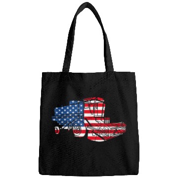 Discover Farm Tractor American Flag Combine Harvester Bags