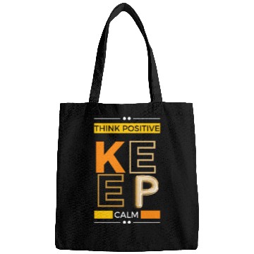 Discover Black Yellow Great Things think positive keepcalm Bags