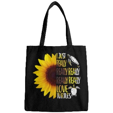Discover I Just Really Really Love Turtles Funny Sunflower Bags