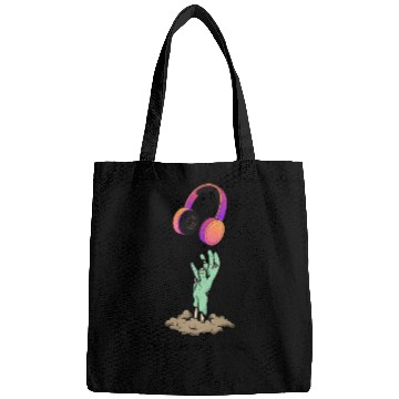 Discover One More Song Zombie Reaching Headphones Bags