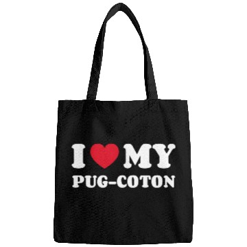 Discover I Love My Pug-Coton Bags