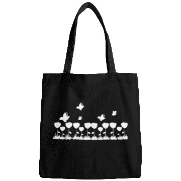 Discover roses line butterfly nature grass Bags