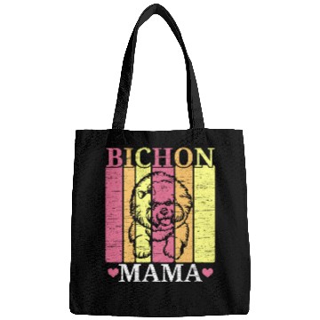 Discover Bichon Frise Mama Dog Lover Puppy Paw Love Bags