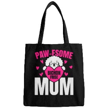 Discover Pawesome Bichon Frise Mom Dog Lover Puppy Paw Love Bags