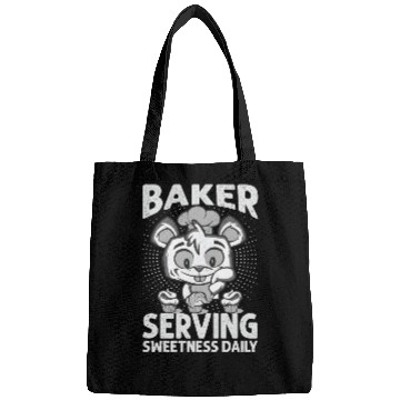 Discover Baker Serving Sweetness Daily - Cakes - Funny - Ba Bags