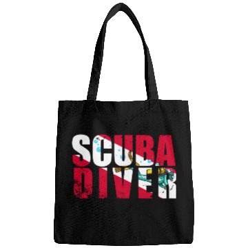 Discover Scuba Diver Red White Flag Vintage Scuba Diving Bags