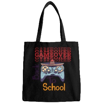 Discover game over back to school funny design Bags