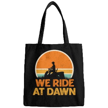 Discover We Ride At Dawn Funny Lawn Mowing Worker Bags