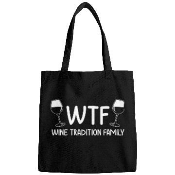 Discover Christmas Wine Tradition Family WTF Funny Xmas Bags