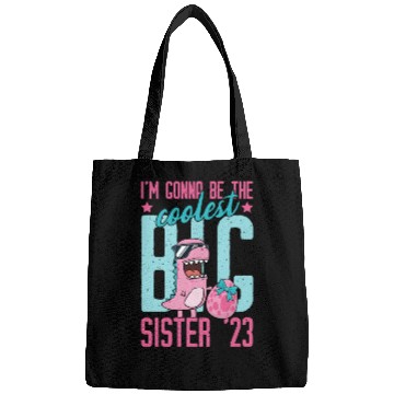 Discover Coolest Big Sister 2023 Baby Pregnancy Dino Girls Bags