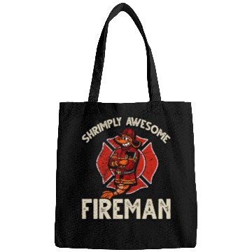 Discover Funny Shrimp/Prawn Pun. Shrimply Awesome Fireman Bags