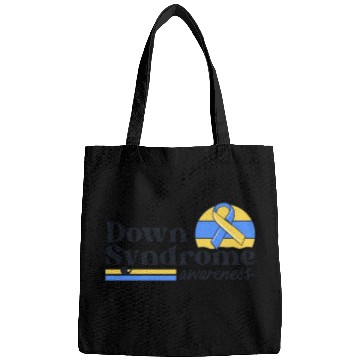 Discover Down Syndrome Awareness Retro Sunset Yellow Blue Bags