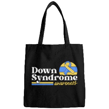 Discover Down Syndrome Awareness Retro Sunset Yellow Blue Bags