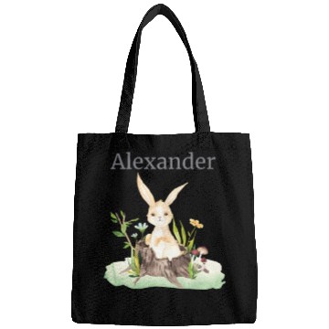 Discover Forest Animal Deer Rabbit Hedgehog Flowers Name Bags