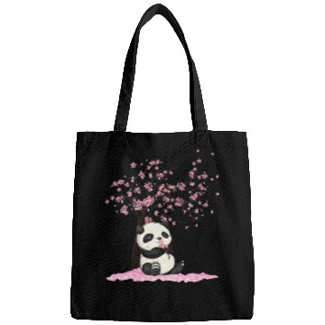Discover Cherry Blossom Japanese Art Panda Lover Panda Bear Bags