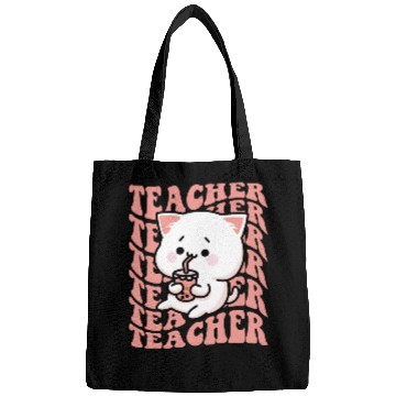 Discover Boba Tea Teacher Cute Kawaii Cat Back To School Bags