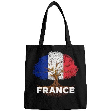 Discover France Flag Tree Bags