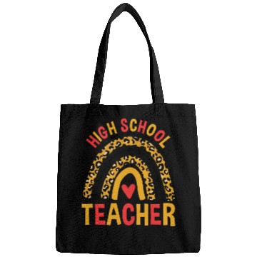 Discover Back To School Leopard High School Teacher Rainbow Bags