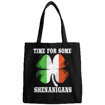 Discover Irish Flag Clover Time For Some Shenanigans Bags