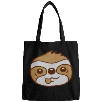 Discover face sloth cartoon head Bags