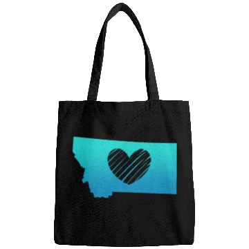 Discover Montana Map Heart Bags