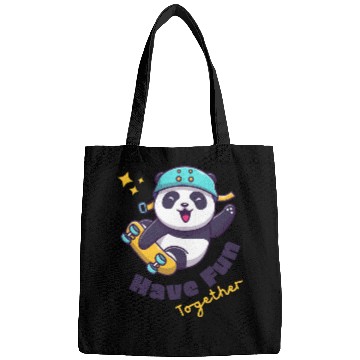 Discover White Illustration Fun Cute Panda Bags