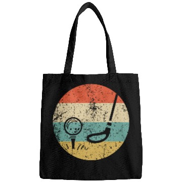 Discover Golf Ball and Club Icon Retro Golfing Bags