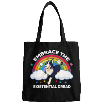 Discover Embrace The Existential Dread Dog Rainbow Bags