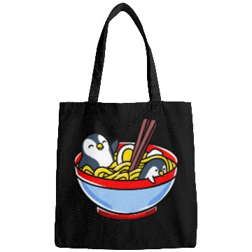 Discover Penguin Ramen For Ramen Lover Bags