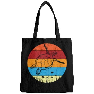 Discover Retro Sea Turtle For Turtle Lover Bags