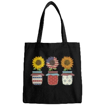 Discover Sunflower American Flowers Women Patriotic Mom Bags