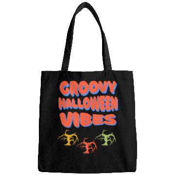 Discover Groovy Halloween Vibes Trees Retro Colors Bags