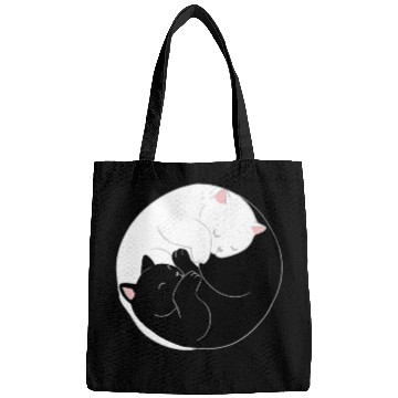 Discover Yin Yang Cat For Cat Lover Bags