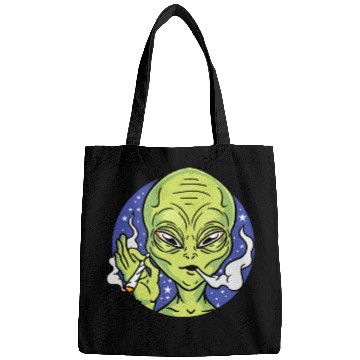 Discover Weed Smoking Alien For Weed Lover Bags